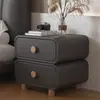 Mesita de noche Estilo Crema Nuevo Hogar Dormitorio Mesita de Noche de Cuero Simple Moderna Sin Instalación Pequeño Gabinete de Almacenamiento