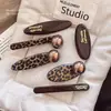 Pasador Retro con Estampado de Leopardo para Mujer de Principios de Otoño, Pin de Línea Única Estilo Coreano para Niña, Nuevos Accesorios para el Cabello de Pinza Lateral, Pin Estilo Otoño e Invierno