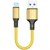 El cable de datos para teléfono móvil de 0,25 m es adecuado para el cable de carga rápida tipo C de Apple Android, cable USB para automóvil.