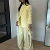 Outono 2026 Nova Roupa Feminina Moda Transfronteiriça Europeia e Americana Conjunto de Duas Peças Elegante Terno para o Trabalho com Calça de Pernas Largas