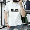 Camiseta de Manga Curta Masculina Explosiva 2025 Nova Marca de Moda Masculina Estampada com Letras Manga Meia Manga Top Moda Casual Gola Redonda T