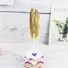 Decoración de pastel de cumpleaños de pluma dorada, inserto para decoración de repostería, inserto de moda para decoración de mesa de postres