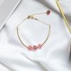 Pulsera de Cristal Natural Qiaoen Cristal de Fresa Accesorios para Mujer Joyería Oro de 14K Hecho a Mano Accesorios Hechos a Mano para DIY