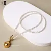 Taijia Diseño Original Cadena de Amuleto Budista Tailandés Collar de Perlas Shijia Doble Colgante Cadena para Clavícula de Mujer de 3 mm Cadena Thangka