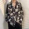 Camisa de Fada Masculina Primavera e Outono Camisa Divertida Estampada Masculina Manga Longa Estilo Hong Kong Solta Moda Casual Jaqueta Camisa