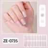 Zhengxiang Transfronterizo Nuevo Adhesivo de Uñas Película para Manicura Francesa de 16 Dedos Venta Caliente de Comercio Exterior Sencillos Adhesivos de Uñas de Polvo de Cebolla con Puntos de Onda