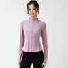 Chaqueta de Yoga para Mujer con Cuello Alto, Bolsillo con Cremallera en la Cintura Trasera, Cárdigan, Corte Delgado, Secado Rápido, Ropa Deportiva para Fitness, Running, Pilates