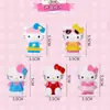 Conjunto de Bandeirinhas para Bolo Gato Ding Dang 6 Doraemon Decoração de Aniversário Desenho Animado Gato com Cabeça que Balança Decoração de Bolo