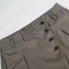 Pantalones de Pana para Hombre con Botones Diagonales Estilo Old Money, Pantalones Anchos Plisados Casuales Streetwear con un Aspecto Elegante y Caído