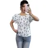 Nuevos Tops de Mujer Redondos de Manga Corta Estampados Transfronterizos Europeos y Americanos Amazon Aliexpress