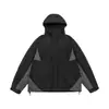 Yidao Vintage 25 Invierno Nuevo Americano Exterior Retro 90 Plumón de Pato Blanco Bloque de Color con Capucha Chaqueta Abrigo