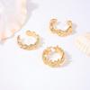 3 Piezas Moda Playa Vacaciones Estilo Metal Elemento Marino Concha Estrella de Mar Caracola Anillo Abierto para Mujer