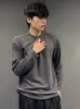 Camiseta de Manga Larga con Cuello Henry Texturizado para Otoño, Versátil Unisex Holgada Camisa Base Superior, Camisa Henry