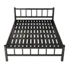 Cama de hierro forjado, cama matrimonial para uso doméstico, elevada, engrosada, cama de hierro reforzada, cama individual de acero inoxidable, cama simple con estructura de hierro para viviendas de alquiler