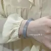Pulseira Olho de Gato Azul Gelo e Branco Grau A para Mulheres, Pulseira Polarizada Fina Brilhante Água Clara, Presente para Melhor Amiga