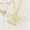 Nuevo collar de hoja de ginkgo con diamantes completos para mujer, elegante de lujo ligero, cadena de clavícula versátil, acero de titanio, popular en TikTok, ventas directas de fábrica