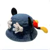 Sombrero de Pescador para Mujer Nuevo Dibujos Animados de Mickey Lindo Sombrero de Estudiante Estilo Coreano Ins Orejas Adorable Versátil Sombrero de Pescador de Celebridad de Internet