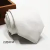 Corbata de negocios de color sólido de 8 cm hilo de poliéster jacquard de flecha Corbata de línea fina venta al por mayor directa de fábrica