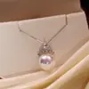 Rainha do Gelo Shijia Colar de Pérolas Brincos Corrente de Prata Esterlina S925 Pingente Corrente de Suéter de Cobre Corrente de Clavícula Beleza de Qingdao
