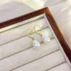 Brincos de Pérola Elegantes Simples Estilo Chinês Personalizado Elegante Leve Luxo Temperamento Joia de Orelha Moda Versátil High-End Gancho de Orelha