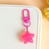 Chaveiro com pingente de estrela de cinco pontas em gelatina, coração para meninas, estrela gorda fofa, bolsa escolar para estudantes, presentes pendurados