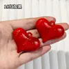Colgante grande de corazón bicolor vintage de 35x43 mm, charm de corazón tridimensional para collares, pendientes y accesorios de llavero DIY