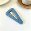Pinza para el pelo de triángulo de lunares de mezclilla retro estilo coreano Pinza versátil para flequillo lateral Pasador Accesorio básico para el cabello
