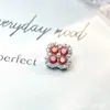Pendientes de Aleación de Titanio F-136 de Trébol de Cuatro Hojas con Diamantes Completos Pendientes de Labio con Rosca Interna de Titanio G23 Joyería para Piercing Cabeza