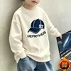 Sudadera Nueva para Niños 2026 Primavera y Otoño Niños Mediana y Grande Niños Holgada Suéter para Bebé Parte Superior con Felpa Adicional Capa Base Cálida