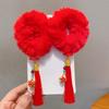 Gomas para el pelo de niña Adornos para la cabeza de Año Nuevo Estilo Chino Rojo Bandas para el pelo de bebé Cuerda para el pelo de moño de Año Nuevo para niños Accesorios para el pelo