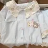 Pijama Cartoon Fofo Rilakkuma para Mulheres, Conjunto de Duas Peças de Shorts de Manga Curta Finos de Verão Que Podem Ser Usados Fora de Casa como Conjunto de Roupa de Casa
