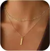 Conjunto de Collar Multicapa de Cadena Figaro con Clip de Papel, Collar para Clavícula Estilo Punk para Mujeres, Joyería de Nicho de Lujo Ligero