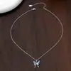 Novo Pingente Borboleta Cintilante Hejia Corrente Clavicular Luxo Leve Elegante Dinâmico Colar Joia Presente de Aniversário Colar para Mulheres