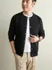 Cárdigan de punto para hombre Yingao de primavera y otoño, Chaqueta de color liso con cuello redondo de un solo botón, Suéter nuevo de manga larga para caballero