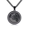 Producto Transfronterizo Más Vendido de Temu: Collar Largo de Acero de Titanio Personalizado con Colgante Redondo de la Diosa Griega Hera