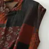 Fotos reales de la colección primavera/otoño 2026: chaleco retro estilo chino nuevo con cierres de botón, para mujer, de algodón de doble capa con estampados, sin mangas, ropa casual