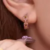 Pendientes Pequeños Exquisitos Super Brillantes de Zirconia con Diamante de Color Cuadrado Xinyixinxin Acero Inoxidable Chapado en Oro Real 18K Pendientes Versátiles