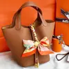 Bolso Canasta de Verdura de Piel de Vaca de Primera Capa, Bolso de Piel Genuina Personalizado para Mujer, Bolso de Lujo de Gama Alta, Bolso para Mamá de Gran Capacidad, Procesamiento OEM