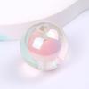 Contas transparentes de duas cores perfuradas de 16 mm banhadas a cores, colar faça você mesmo, pulseira de corrente de celular, joias, acessórios com contas