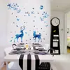 Pegatinas de pared removibles estrella azul ciervo dormitorio pegatinas creativas personalizadas flor de ciruelo ciervo pegatinas de decoración de habitación nude