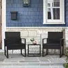 Promoção Amazon Conjunto de Sofá de Rattan de 3 Peças para Exterior para Pátio, Jardim, Varanda, Hotel, Cadeiras de Rattan, Móveis Transfronteiriços