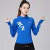 Top Deportivo Ye Rou para Mujer Primavera y Otoño Media Cremallera Ajustado Adelgazante Ropa Deportiva Fitness Entrenamiento para Correr Manga Larga Ropa de Baile