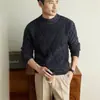 Suéter de punto de cuello redondo para hombre yingao otoño e invierno, suéter jacquard con textura vintage, suéter cálido a rayas de manga larga transfronterizo