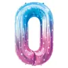 Amazon Transfronterizo Globo de Película de Aluminio Número de Cumpleaños Cielo Estrellado Set de Decoración para Fiesta Fabricante Mayorista