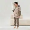 Pijama de Veludo Acolchoado de Três Camadas Infantil para InvernoRoupa Casual para Casa Masculina Engrossada Economiza Dinheiro (Perseguir