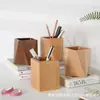 Porta bolígrafos de madera DIY Porta bolígrafos de madera Porta bolígrafos de bambú y nogal Porta bolígrafos de escritorio Caja de almacenamiento Caja de papelería Soporte de almacenamiento