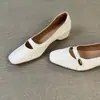 Zapatos Mary Jane de cuero suave retro francés con textura de piel de oveja para mujer, nuevo modelo de otoño, zapatos de slip-on de una sola pieza que aumentan la altura