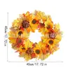 Amazon Acción de Gracias Corona de Flores Artificiales Festival de la Cosecha Calabaza Corona Decorativa Hoja de Arce Artificial Baya Corona de Otoño
