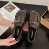 Mocasines Gruesos para Mujer que Aumentan la Altura, Nuevos 2026 Primavera y Otoño, Cuero Genuino Versátiles, Zapatos de Tacón Alto