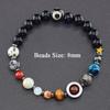Serie Planeta Transfronterizo Pulsera de Piedra Natural Pulsera de los Ocho Planetas Cadena Elástica Joyería con Cuentas Accesorios de Regalo